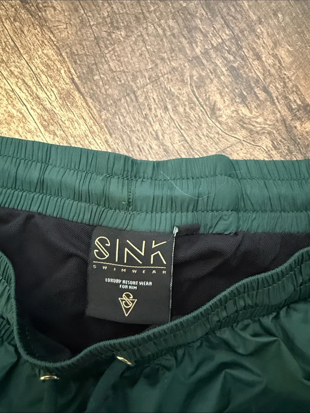 Sink Signature Swim Shorts with Zip Pocket Forest Green